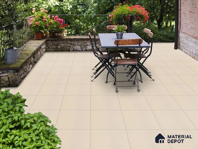Cement Floor Tile TL 09491 Splate Crema 2 ft x 2 ft Full Body Matte Finish Vitrified Tile - 15 mm | 1 Random Design | Suitable For Living Room, Bedroom, Bathroom