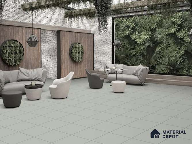 Cement Floor Tile TL 09491 C Splate Dove 2 ft x 2 ft Full Body Matte Finish Vitrified Tile - 15 mm | 1 Random Design | Suitable For Living Room, Bedroom, Bathroom