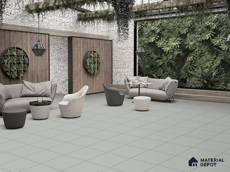 Cement Floor Tile TL 09491 C Splate Dove 2 ft x 2 ft Full Body Matte Finish Vitrified Tile - 15 mm | 1 Random Design | Suitable For Living Room, Bedroom, Bathroom