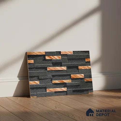 Stacked Stone Look Wall Tile TL 09501 | Matte Finish 18 x 12 inch Ceramic Tile - 7 mm | Suitable For Kitchen, Bathroom, Bedroom & Office