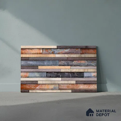 Stacked Stone Look Wall Tile TL 09504 | Matte Finish 18 x 12 inch Ceramic Tile - 7 mm | Suitable For Kitchen, Bathroom, Bedroom & Office