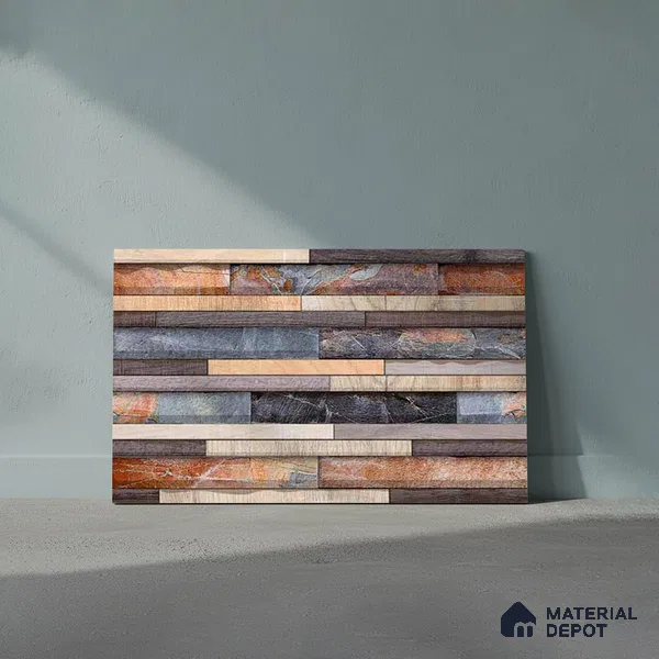 Stacked Stone Look Wall Tile TL 09504 | Matte Finish 18 x 12 inch Ceramic Tile - 7 mm | Suitable For Kitchen, Bathroom, Bedroom & Office