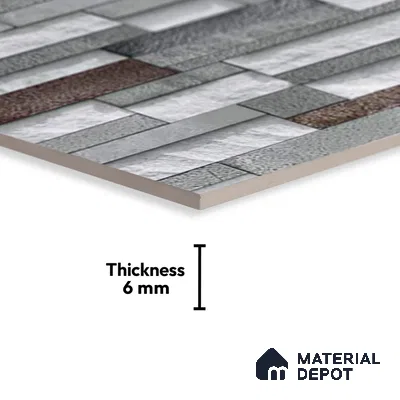 Stacked Stone Look Wall Tile TL 09505 | Matte Finish 18 x 12 inch Ceramic Tile - 7 mm | Suitable For Kitchen, Bathroom, Bedroom & Office