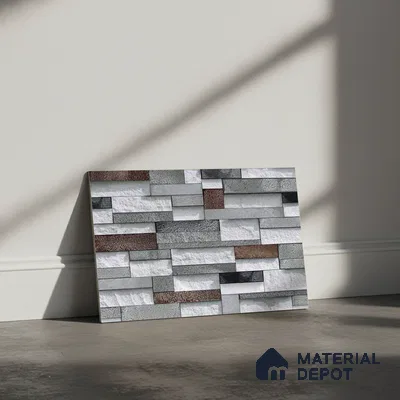 Stacked Stone Look Wall Tile TL 09505 | Matte Finish 18 x 12 inch Ceramic Tile - 7 mm | Suitable For Kitchen, Bathroom, Bedroom & Office