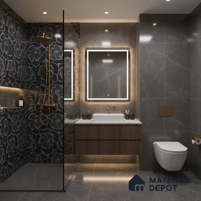 Floral Wall Tile TL 09508 C | High Gloss Finish 4 ft x 2 ft Vitrified Tile - 9 mm | Suitable for Bathroom, Accent/Feature Wall, Foyer