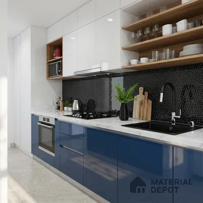 Patterned Look Floor & Wall Tile TL 09508 | High Gloss Finish 4 ft x 2 ft Vitrified Tile - 9 mm | Suitable For Kitchen, Bathroom, Bedroom & Office