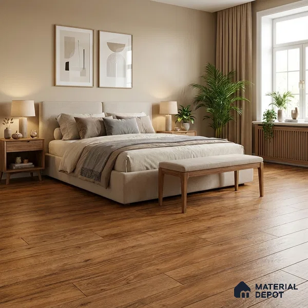 Wood Look Floor Tile TL 09518 | Matte Finish 3.28 ft x 0.66 ft Vitrified Tile - 9 mm | Suitable For Kitchen, Bathroom, Bedroom & Office | 2-3 mm Spacer is Mandatory