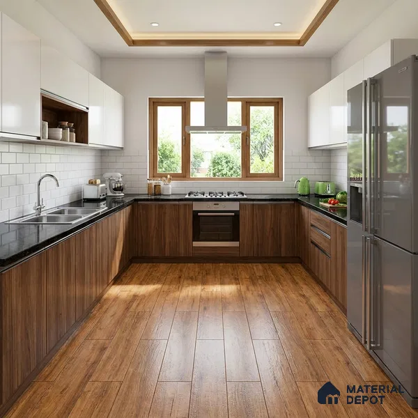 Wood Look Floor Tile TL 09518 | Matte Finish 3.28 ft x 0.66 ft Vitrified Tile - 9 mm | Suitable For Kitchen, Bathroom, Bedroom & Office | 2-3 mm Spacer is Mandatory
