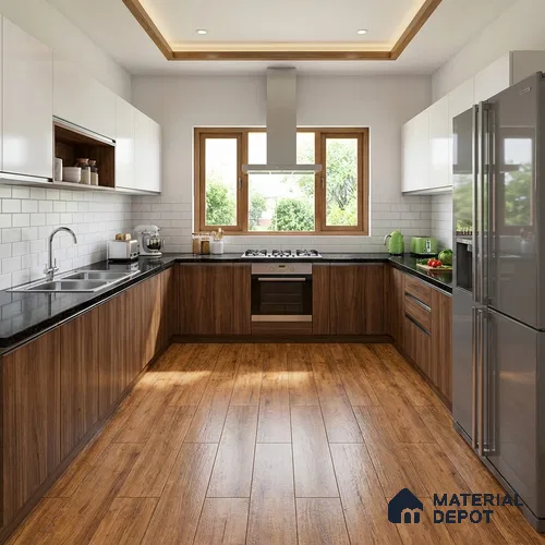 Wood Look Floor Tile TL 09518 | Matte Finish 3.28 ft x 0.66 ft Vitrified Tile - 9 mm | Suitable For Kitchen, Bathroom, Bedroom & Office | 2-3 mm Spacer is Mandatory