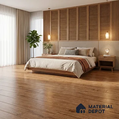 Wood Look Floor Tile TL 09519 | Matte Finish 4 ft x 0.66 ft Vitrified Tile - 9 mm | Suitable For Kitchen, Bathroom, Bedroom & Office | 2-3 mm Spacer is Mandatory