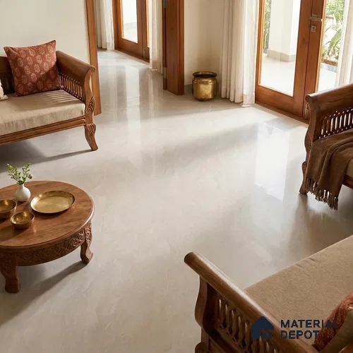Marble Floor & Wall Tile TL 09626 Calcite Caramel Tech 6 ft x 4 ft Infinia Nutech Finish Vitrified Large Format Tile - 9 mm | 3 Random Design | Suitable For Living Room, Bedroom, Dining Area | Adhesive and Spacers Must be Used During Installation