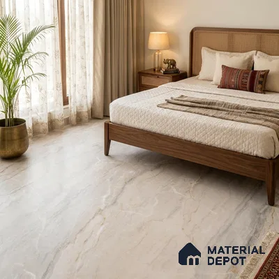 Marble Crema Marfil Wall & Floor Tile TL 09630 Ivory Beige 6 ft x 4 ft Matte Finish Vitrified Tile - 9 mm | 3 Random Designs | Suitable For Living Room, Bedroom, Dining Area | Adhesive and Spacers Must be Used During Installation