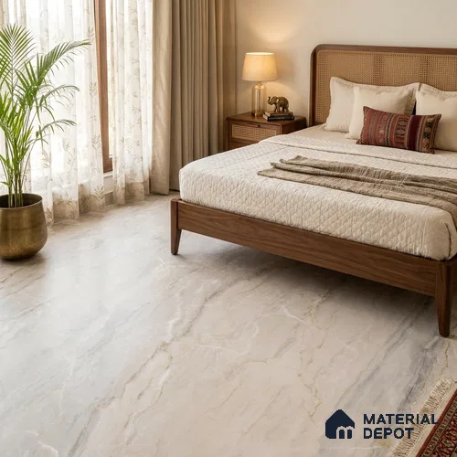 Marble Floor & Wall Tile TL 09630 Ariz Crema Glit 6 ft x 4 ft Nutech Finish Vitrified Large Format Tile - 9 mm | 3 Random Design | Suitable For Living Room, Bedroom, Dining Area | Adhesive and Spacers Must be Used During Installation
