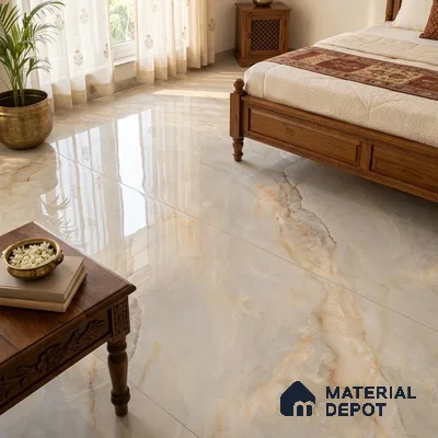 Marble Floor & Wall Tile TL 09633 Selva Onyx Crema 6 ft x 4 ft Infinia Finish Vitrified Large Format Tile - 9 mm | 3 Random Design | Suitable For Living Room, Bedroom, Dining Area | Adhesive and Spacers Must be Used During Installation