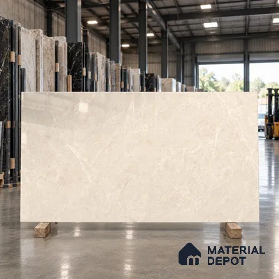 Marble Floor & Wall Tile TL 09639 Forza Caramel 6 ft x 4 ft Infinia Finish Vitrified Large Format Tile - 9 mm | 3 Random Design | Suitable For Living Room, Bedroom, Dining Area | Adhesive and Spacers Must be Used During Installation