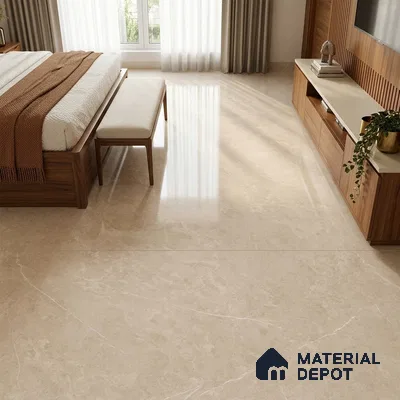 Marble Floor & Wall Tile TL 09639 Forza Caramel 6 ft x 4 ft Infinia Finish Vitrified Large Format Tile - 9 mm | 3 Random Design | Suitable For Living Room, Bedroom, Dining Area | Adhesive and Spacers Must be Used During Installation