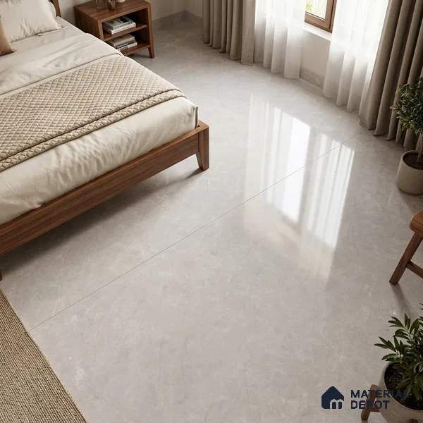 Marble Floor & Wall Tile TL 09640 Derby Gris 6 ft x 4 ft Infinia Finish Vitrified Large Format Tile - 9 mm | 3 Random Design | Suitable For Living Room, Bedroom, Dining Area | Adhesive and Spacers Must be Used During Installation
