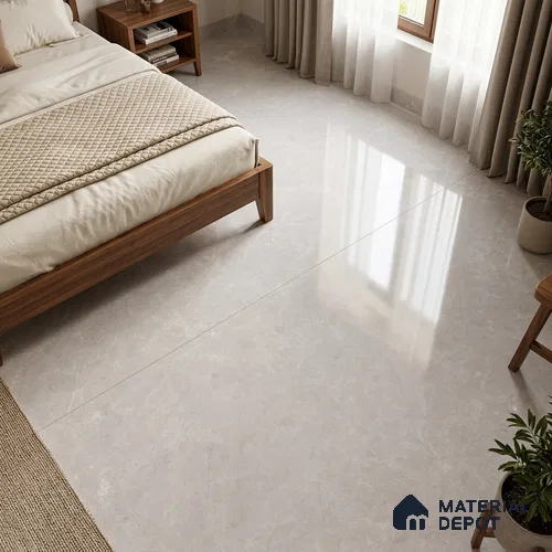 Marble Floor & Wall Tile TL 09640 Derby Gris 6 ft x 4 ft Infinia Finish Vitrified Large Format Tile - 9 mm | 3 Random Design | Suitable For Living Room, Bedroom, Dining Area | Adhesive and Spacers Must be Used During Installation