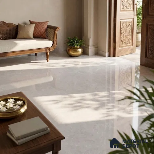 Marble Floor & Wall Tile TL 09640 Derby Gris 6 ft x 4 ft Infinia Finish Vitrified Large Format Tile - 9 mm | 3 Random Design | Suitable For Living Room, Bedroom, Dining Area | Adhesive and Spacers Must be Used During Installation