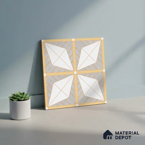 Patterned Tile TL 09643 71580 12 x 12 inch Ceramic Matte Finish - 9 mm | Please Expect a Slight Variation of Pattern