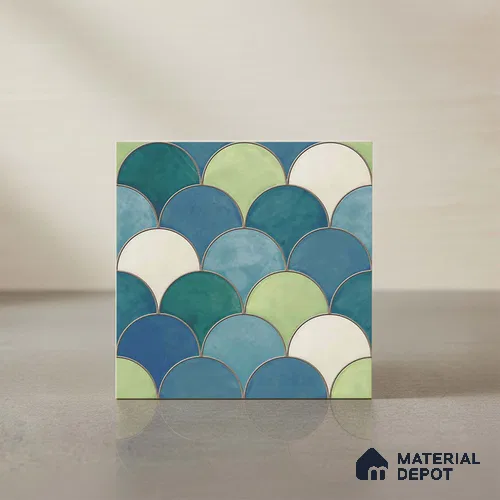 Moroccan Wall & Floor Tile TL 09644 91521 1 ft x 1 ft Ceramic Matte Finish - 9 mm | Suitable For Bathroom, Kitchen, Balcony | Please Expect a Slight Variation of Pattern | Image 02