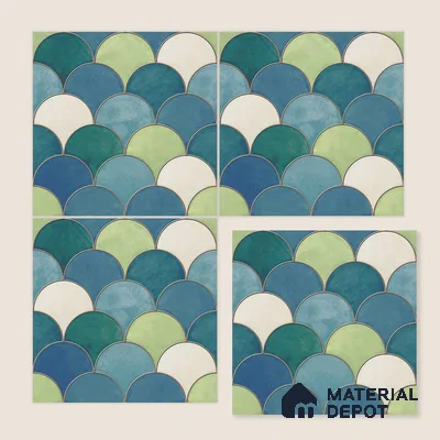 Moroccan Wall & Floor Tile TL 09644 91521 1 ft x 1 ft Ceramic Matte Finish - 9 mm | Suitable For Bathroom, Kitchen, Balcony | Please Expect a Slight Variation of Pattern