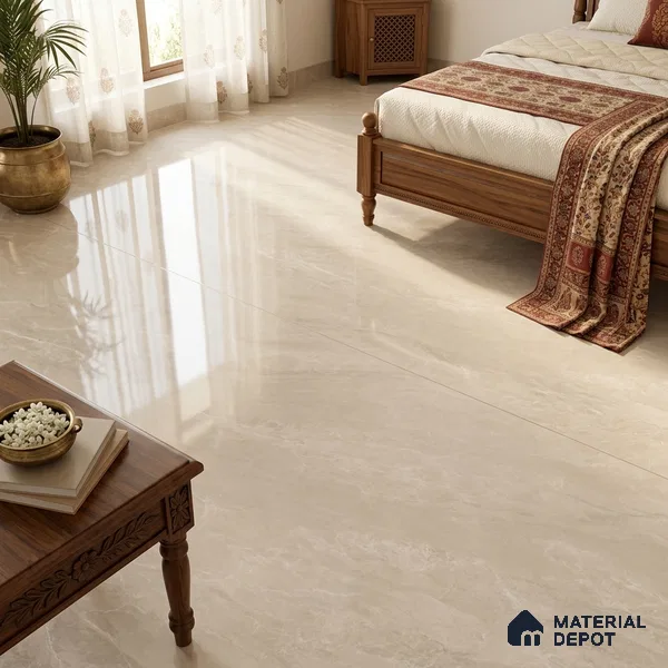 Stone Look Tile TL 09701 6 ft x 4 ft Glossy Finish Vitrified Tile - 9 mm | Adhesive and Spacers Must be Used During Installation