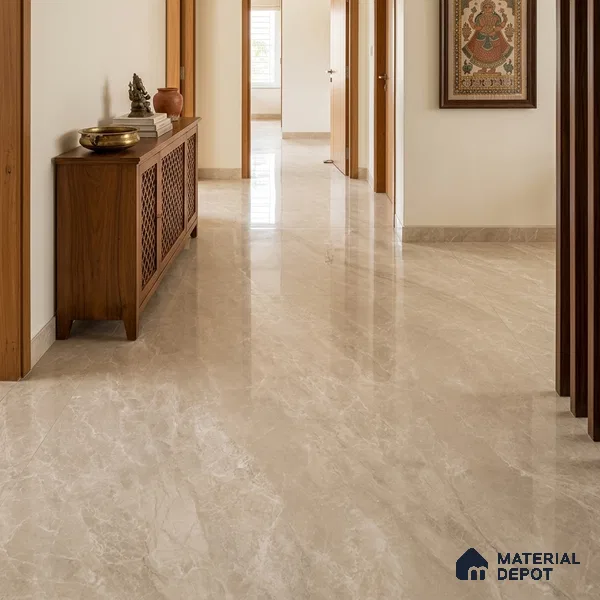 Stone Look Tile TL 09701 6 ft x 4 ft Glossy Finish Vitrified Tile - 9 mm | Adhesive and Spacers Must be Used During Installation