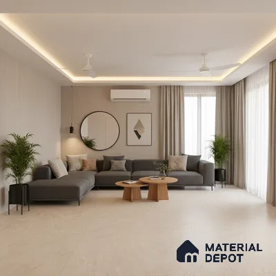 Marble Look Tile TL 09712 6 ft x 4 ft Satin Finish Vitrified Tile - 15 mm | Adhesive and Spacers Must be Used During Installation