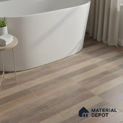 Wood Floor Tile TL 09728 E 24200 1 ft x 1 ft Brown Ceramic Matte Finish Floor Tile - 9 mm | Ideal for Bathroom