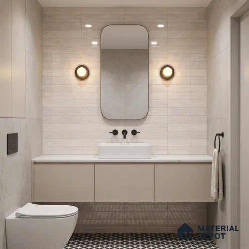 Wood Wall Tile TL 09728 24200 2 ft x 1 ft Beige Ceramic Glossy Finish Light Tile - 9 mm | Ideal for Bathroom, Kitchen
