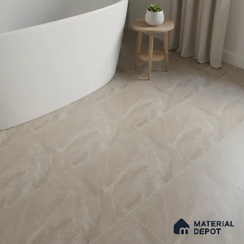 Marble Floor Tile TL 09731 D 24421 1 ft x 1 ft Brown Ceramic Matte Finish Floor Tile - 9 mm | Ideal for Bathroom