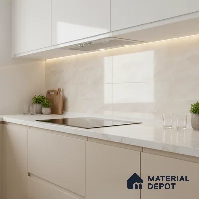Marble Wall Tile TL 09731 24421 2 ft x 1 ft Cream Ceramic Glossy Finish Light Tile - 9 mm | Ideal for Bathroom, Kitchen