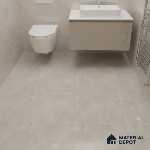 Marble Floor Tile TL 09732 E 25003 1 ft x 1 ft Grey Ceramic Matte Finish Floor Tile - 9 mm | Ideal for Bathroom