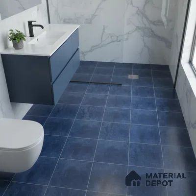 Stone Floor Tile TL 09733 D 225017 1 ft x 1 ft Blue Ceramic Matte Finish Floor Tile - 9 mm | Ideal for Bathroom