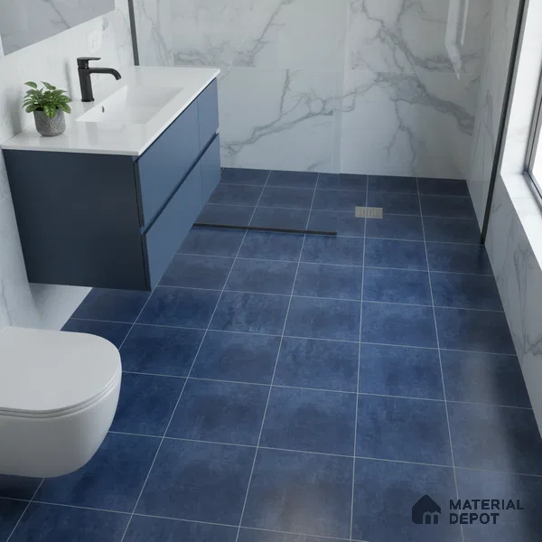 Stone Floor Tile TL 09733 D 225017 1 ft x 1 ft Blue Ceramic Matte Finish Floor Tile - 9 mm | Ideal for Bathroom