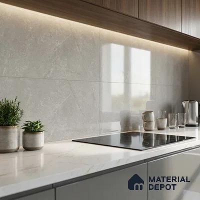 Marble Wall Tile TL 09735 B 25144 2 ft x 1 ft Grey Ceramic Glossy Finish Dark Tile - 9 mm | Ideal for Bathroom, Kitchen