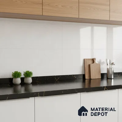 Marble Wall Tile TL 09735 25144 2 ft x 1 ft Light Grey Ceramic Glossy Finish Light Tile - 9 mm | Ideal for Bathroom, Kitchen