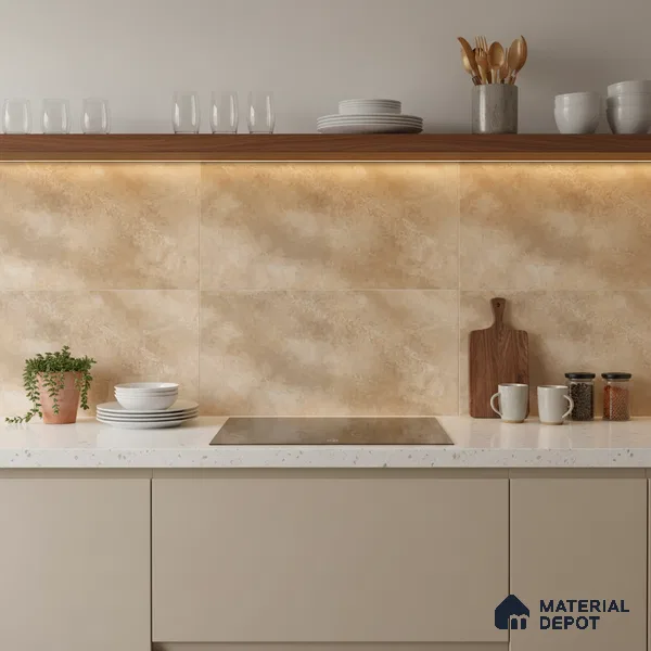 Stone Wall Tile TL 09736 B 25145 2 ft x 1 ft Brown Ceramic Glossy Finish Dark Tile - 9 mm | Ideal for Bathroom, Kitchen