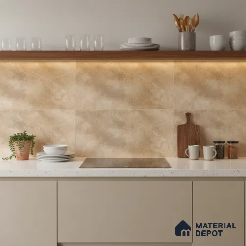 Stone Wall Tile TL 09736 B 25145 2 ft x 1 ft Brown Ceramic Glossy Finish Dark Tile - 9 mm | Ideal for Bathroom, Kitchen