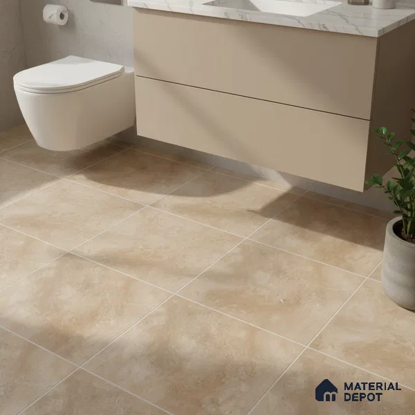 Stone Floor Tile TL 09736 D 25145 1 ft x 1 ft Brown Ceramic Matte Finish Floor Tile - 9 mm | Ideal for Bathroom