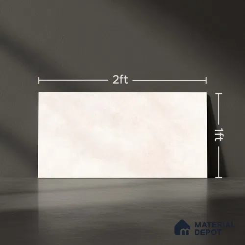 Stone Wall Tile TL 09736 25145 2 ft x 1 ft Cream Ceramic Glossy Finish Light Tile - 9 mm | Ideal for Bathroom, Kitchen