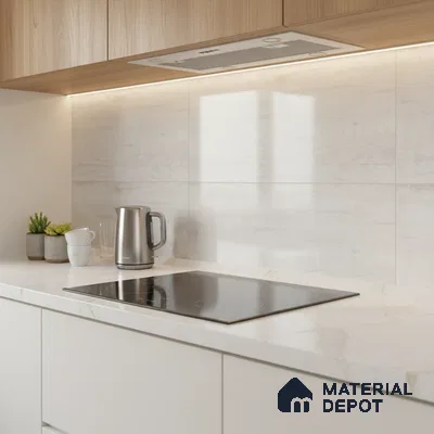 Wood Wall Tile TL 09737 25146 2 ft x 1 ft Cream Ceramic Glossy Finish Light Tile - 9 mm | Ideal for Bathroom, Kitchen