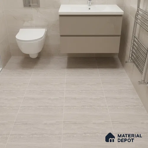 Stone Floor Tile TL 09738 D 25147 1 ft x 1 ft Brown Ceramic Matte Finish Floor Tile - 9 mm | Ideal for Bathroom