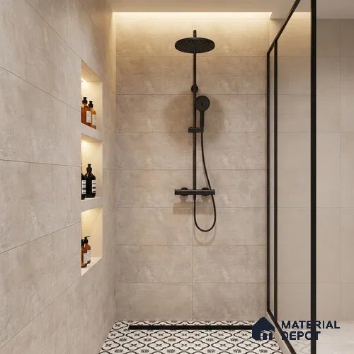 Stone Wall Tile TL 09742  2 ft x 1 ft Grey Ceramic Matte Finish Dark Tile - 9 mm | Ideal for Bathroom, Kitchen