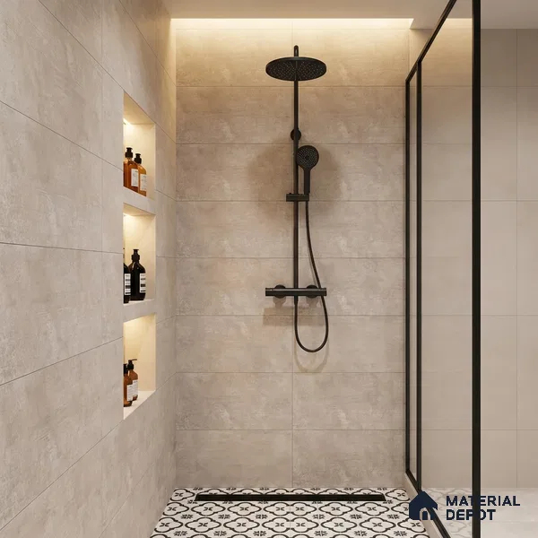 Stone Wall Tile TL 09742 2 ft x 1 ft Grey Ceramic Matte Finish Dark Tile - 9 mm | Ideal for Bathroom, Kitchen