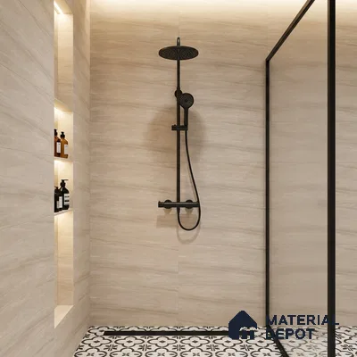 Stone Wall Tile TL 09743 B  2 ft x 1 ft Beige Ceramic Matte Finish Dark Tile - 9 mm | Ideal for Bathroom, Kitchen