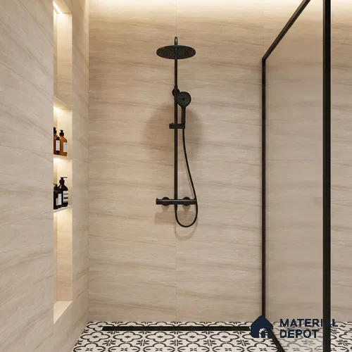 Stone Wall Tile TL 09743 B 2 ft x 1 ft Beige Ceramic Matte Finish Dark Tile - 9 mm | Ideal for Bathroom, Kitchen