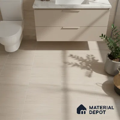 Stone Floor Tile TL 09743 E  1 ft x 1 ft Beige Ceramic Matte Finish Floor Tile - 9 mm | Ideal for Bathroom