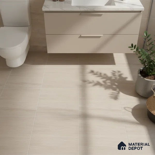 Stone Floor Tile TL 09743 E 1 ft x 1 ft Beige Ceramic Matte Finish Floor Tile - 9 mm | Ideal for Bathroom